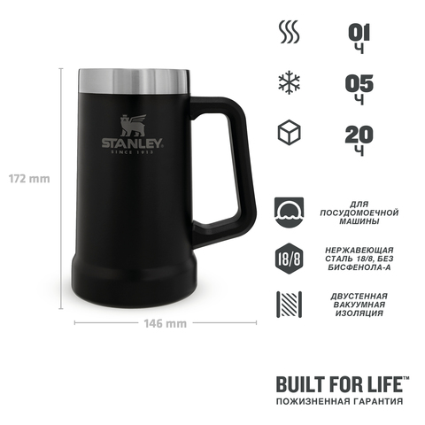 Кружка Stanley Classic (0,7 литра), черная 10-02874-034 от прозводителя STANLEY