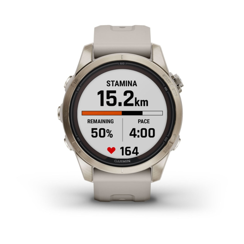 Garmin Fenix 7s Pro - 42 мм SOLAR | SAPPHIRE | Soft Gold with Light Sand Band