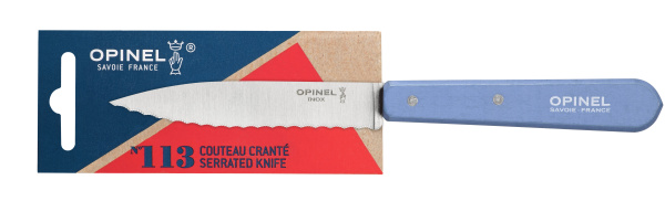 Нож столовый Opinel №113, деревянная рукоять, блистер, нержавеющая сталь, синий 001922 001922 от прозводителя Opinel
