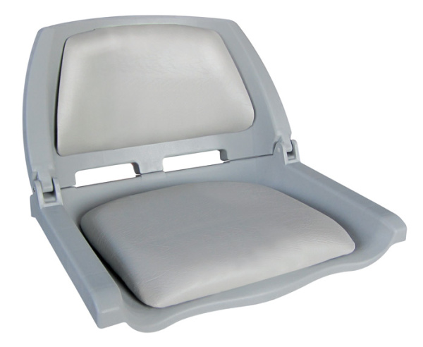 Сиденье пластмассовое складное с подложкой Molded Fold-Down Boat Seat, серое 75109G от прозводителя Newstarmarine