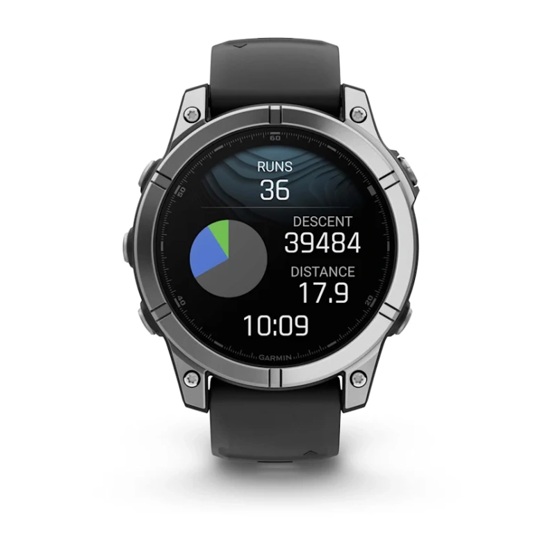 Garmin Fenix E - 47 мм AMOLED | Stainless steel with Black silicone band
