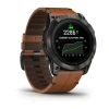 Garmin Epix Pro (Gen 2) - 51 мм PRO | SAPPHIRE | Carbon Grey DLC Titanium with Chestnut Leather Band