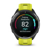 Garmin Forerunner 965 - | Carbon Grey DLC Titanium Bezel with Black Case and Amp Yellow/Black Silicone Band