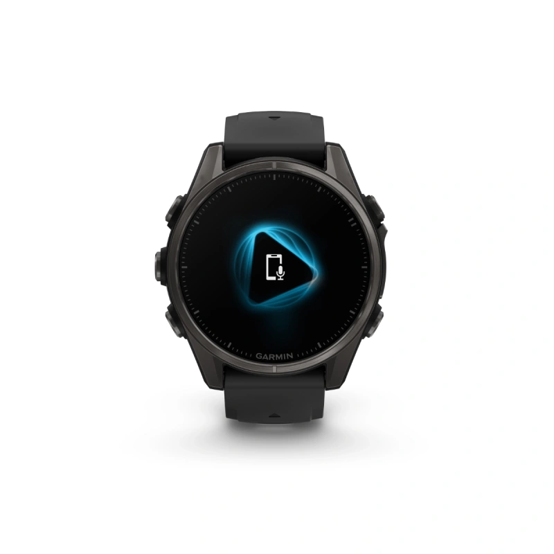 Garmin Fenix 8 - 43 мм AMOLED | Sapphire | Carbon grey DLC titanium with Black/pebble grey silicone band