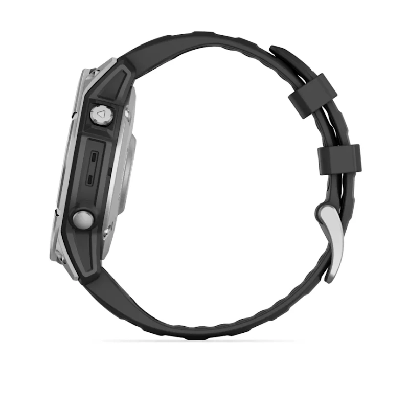 Garmin Fenix E - 47 мм AMOLED | Stainless steel with Black silicone band