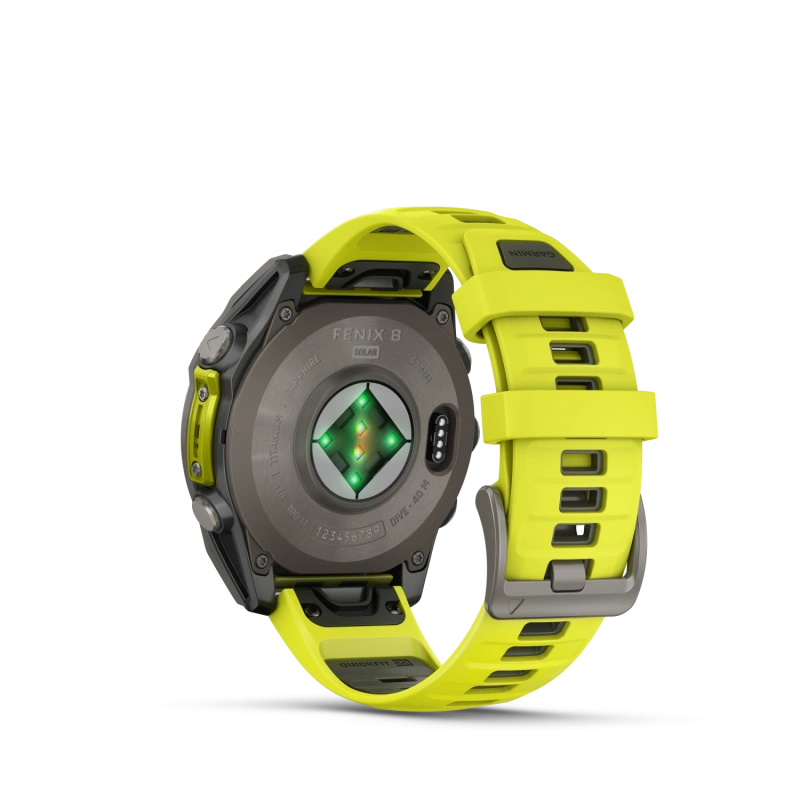 Garmin Fenix 8 - 47 мм SOLAR | SAPPHIRE | Titanium with Amp yellow/graphite silicone band
