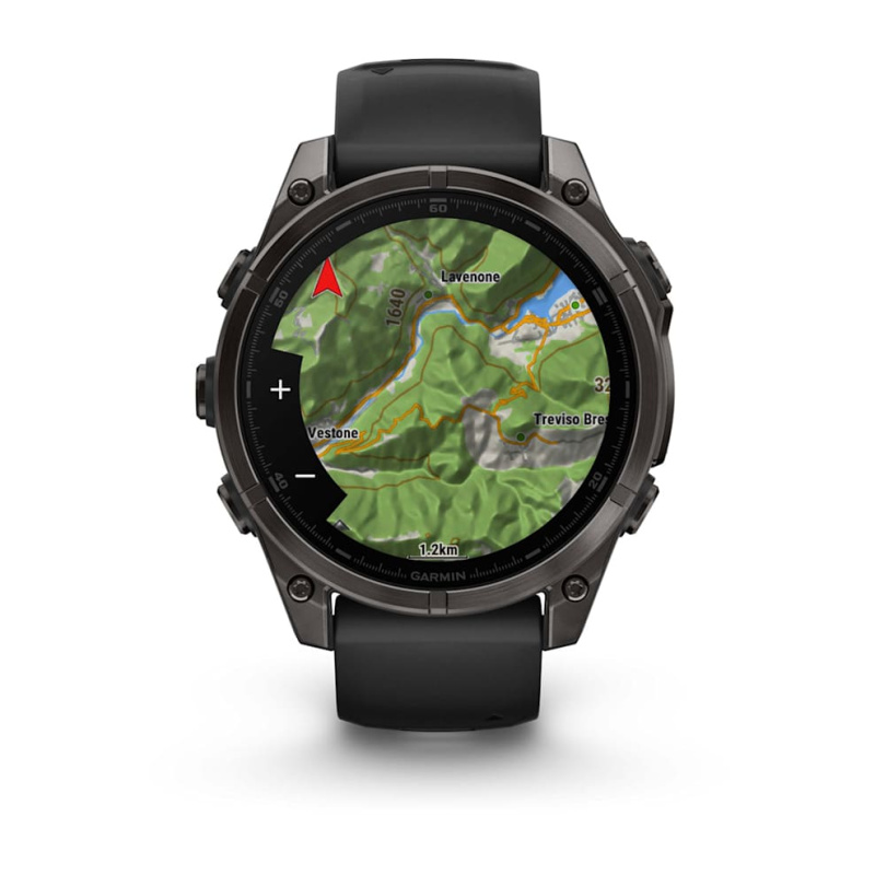 Garmin Fenix 8 - 47 мм AMOLED | SAPPHIRE | Carbon grey DLC titanium with Black/pebble grey silicone band