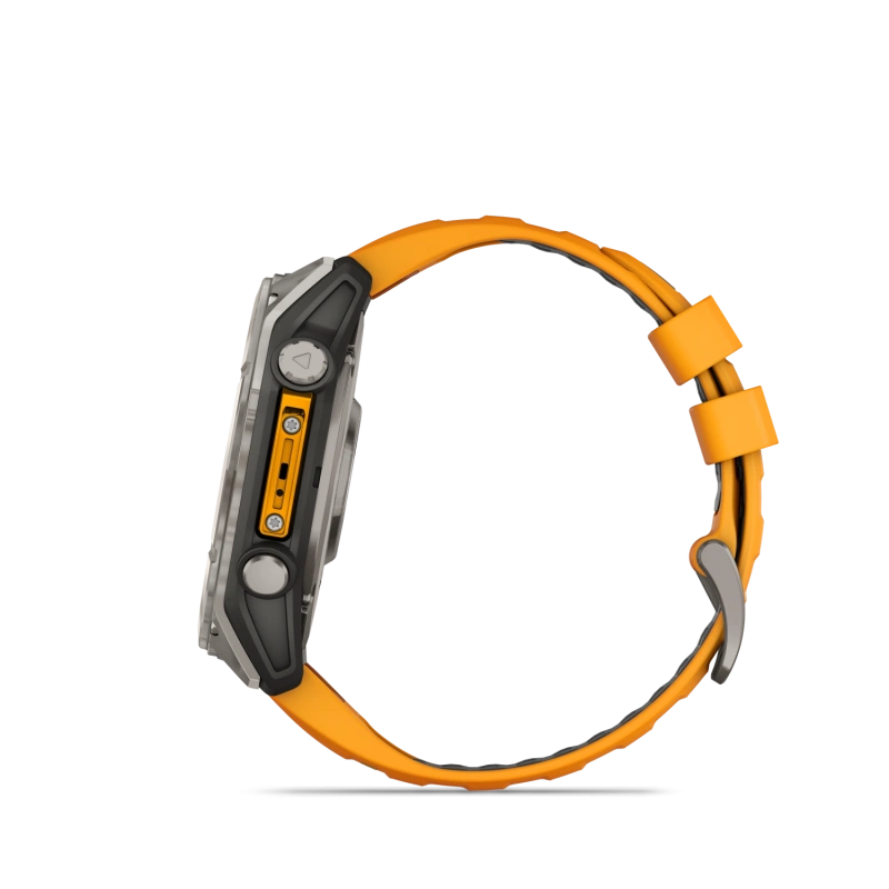 Garmin Fenix 8 - 51 мм AMOLED | SAPPHIRE | Titanium with Spark orange/graphite silicone band