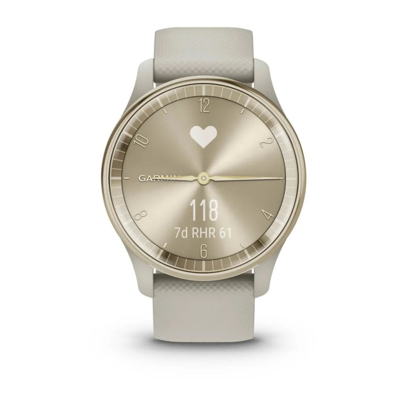 Garmin Vivomove Trend - 40 мм | Cream Gold Stainless Steel Bezel with French Grey Case and Silicone Band