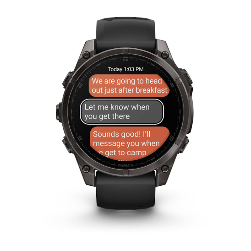 Garmin Fenix 8 - 47 мм AMOLED | SAPPHIRE | Carbon grey DLC titanium with Black/pebble grey silicone band